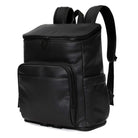 Tottie's Black leather nappy backpack with a black zipper